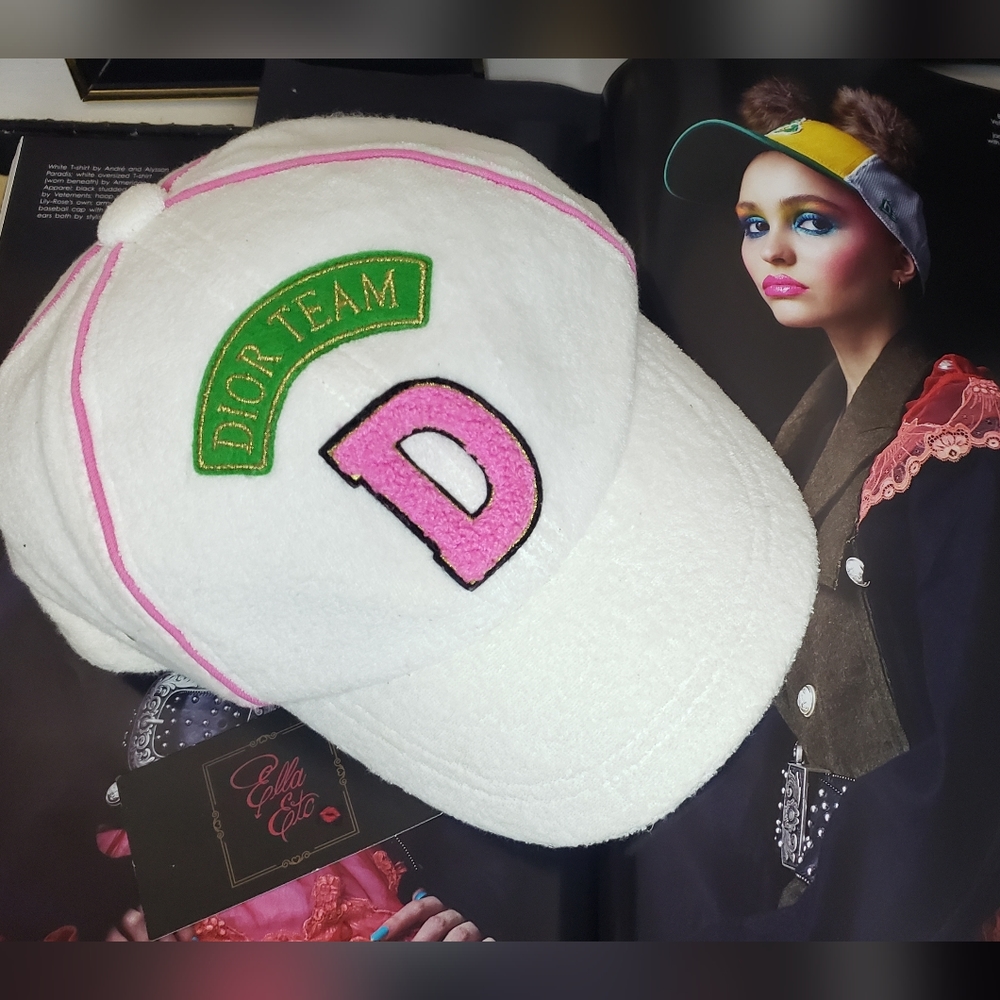 Vintage Christian Dior Dior Team terry cloth cap John Galliano era Y2K